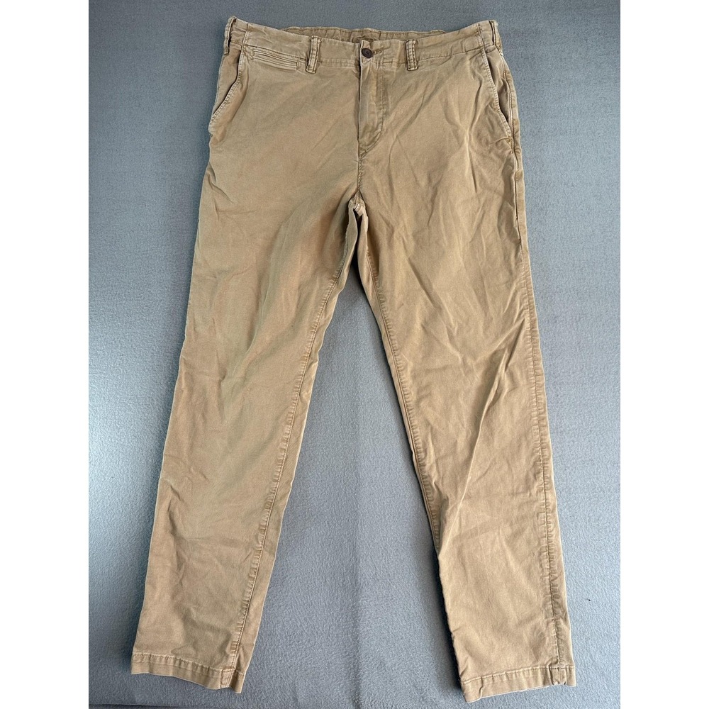 American Eagle Outfitters Flex Pants Mens 36x32 Beige Slim Straight Chino Casual